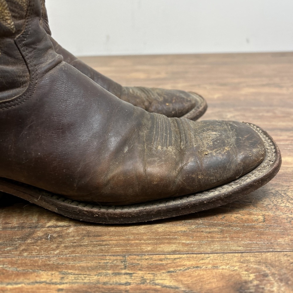 Tony Lama Men's Avett 11" Western Leather Boots-Honey Brown-Size: 8.5 D Rodeo - Picture 7 of 16